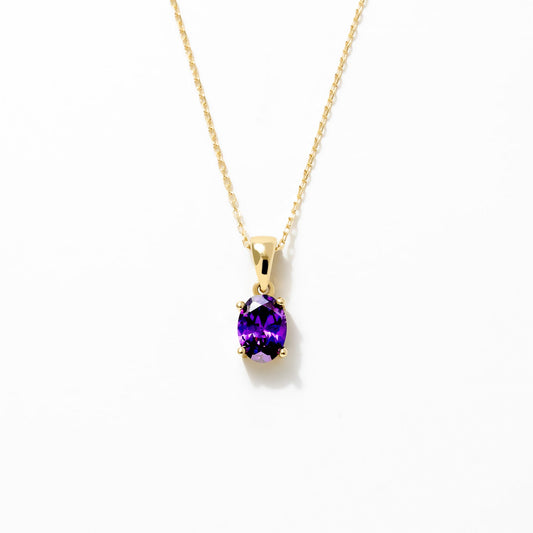 Amethyst Birthstone Solitaire Necklace